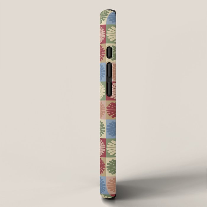 Retro Flowers Check Pattern XIX iPhone Case Gallery Image 2