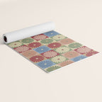 Retro Flowers Check Pattern XIX Yoga Mat Gallery Image 2