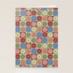 Retro Flowers Check Pattern XIX Stationery Card Gallery Image 2