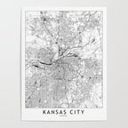 Kansas City White Map Poster Gallery Image 4