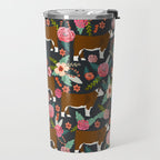 Hereford Cattle breed floral farm homestead gifts cow art florals Travel Mug Gallery Image 2