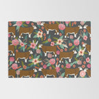 Hereford Cattle breed floral farm homestead gifts cow art florals Rug Gallery Image 2
