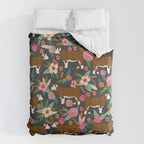 Hereford Cattle breed floral farm homestead gifts cow art florals Duvet Cover Gallery Image 6