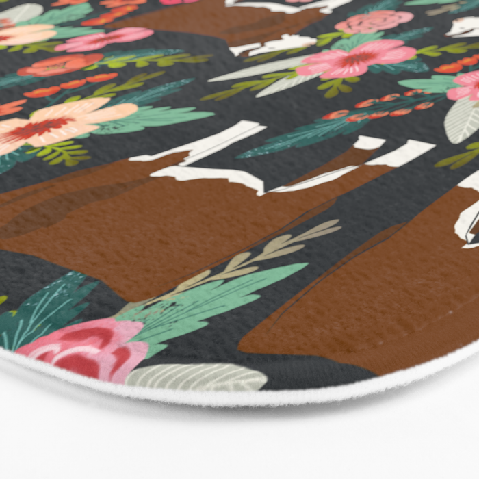 Hereford Cattle breed floral farm homestead gifts cow art florals Bath Mat Gallery Image 3
