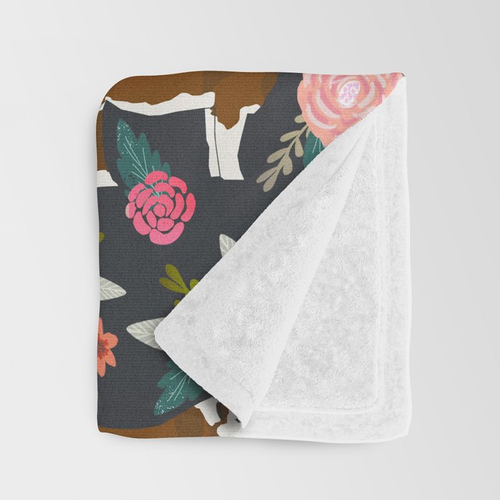 Hereford Cattle breed floral farm homestead gifts cow art florals Throw Blanket Gallery Image 3