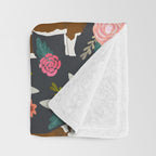 Hereford Cattle breed floral farm homestead gifts cow art florals Throw Blanket Gallery Image 3