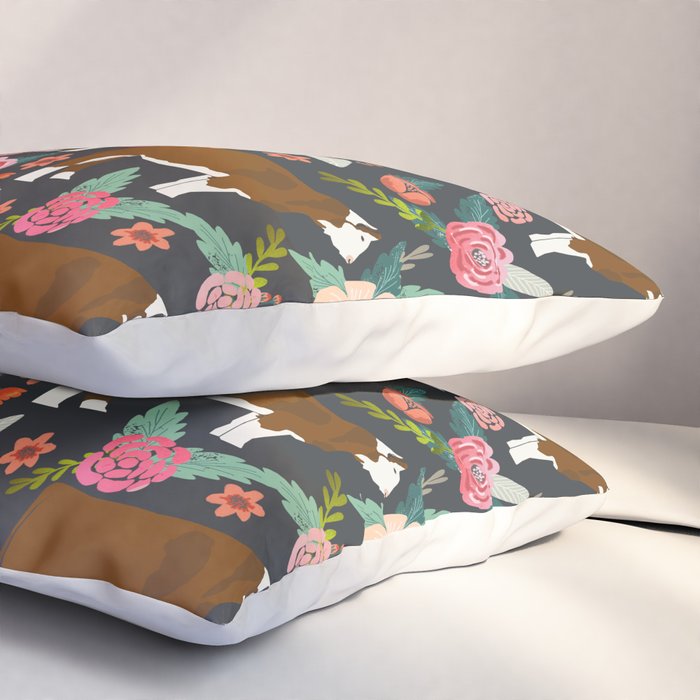 Hereford Cattle breed floral farm homestead gifts cow art florals Pillow Sham Gallery Image 3
