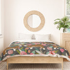 Hereford Cattle breed floral farm homestead gifts cow art florals Duvet Cover Gallery Image 3