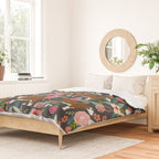 Hereford Cattle breed floral farm homestead gifts cow art florals Duvet Cover Gallery Image 2