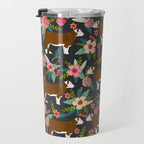 Hereford Cattle breed floral farm homestead gifts cow art florals Travel Mug Gallery Image 3