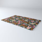 Hereford Cattle breed floral farm homestead gifts cow art florals Rug Gallery Image 3