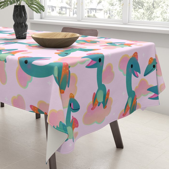Quetzalcoatlus in the pink sky Tablecloth Gallery Image 3