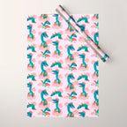 Quetzalcoatlus in the pink sky Wrapping Paper Gallery Image 1