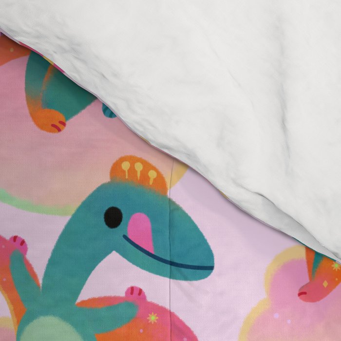 Quetzalcoatlus in the pink sky Comforter Gallery Image 4