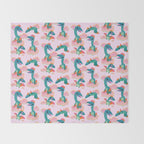 Quetzalcoatlus in the pink sky Throw Blanket Gallery Image 2