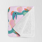 Quetzalcoatlus in the pink sky Throw Blanket Gallery Image 3