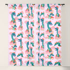 Quetzalcoatlus in the pink sky Window Curtain Gallery Image 5