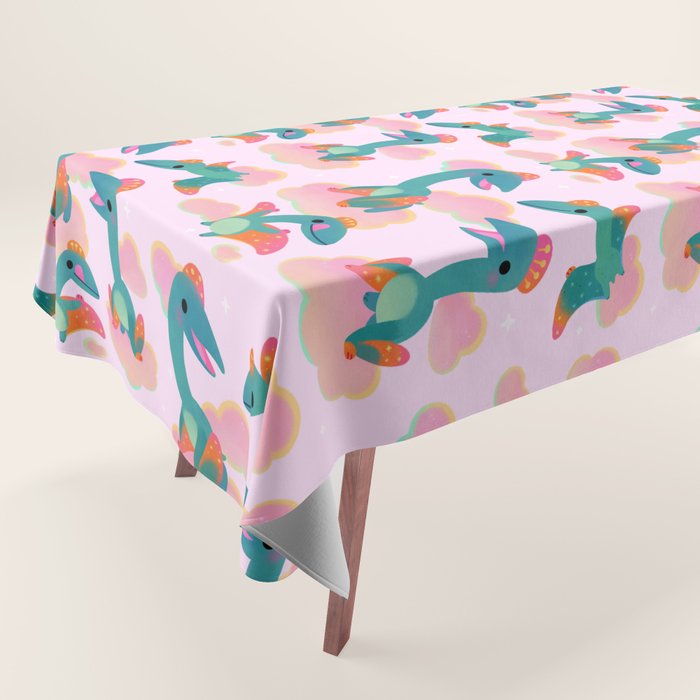 Quetzalcoatlus in the pink sky Tablecloth Gallery Image 1
