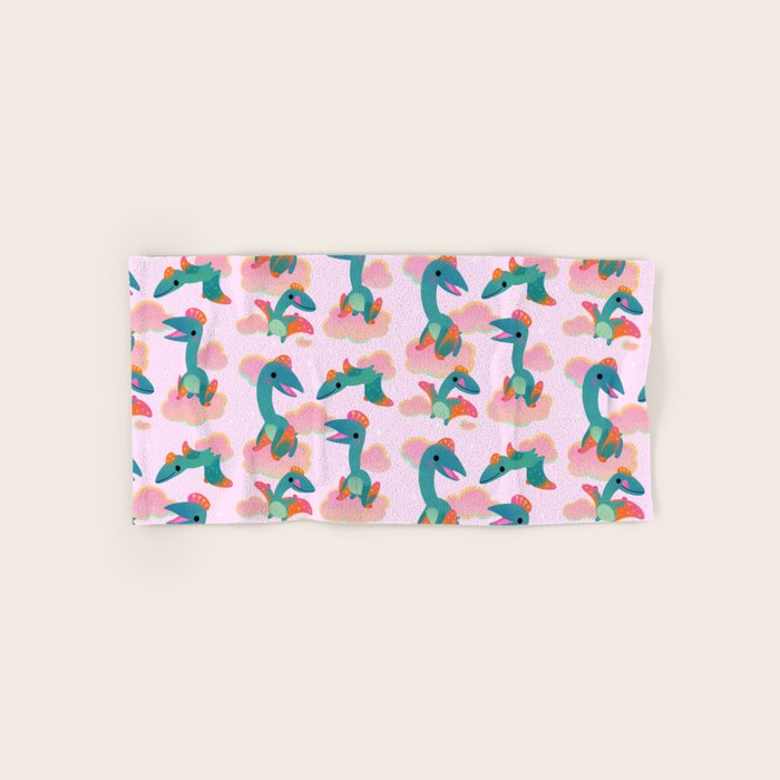 Quetzalcoatlus in the pink sky Bath Towel Gallery Image 1