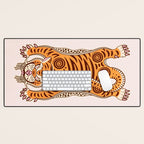 King Of The Jungle 03: Peach Tiger Edition Desk Mat Gallery Image 1