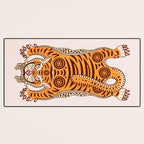 King Of The Jungle 03: Peach Tiger Edition Desk Mat Gallery Image 3