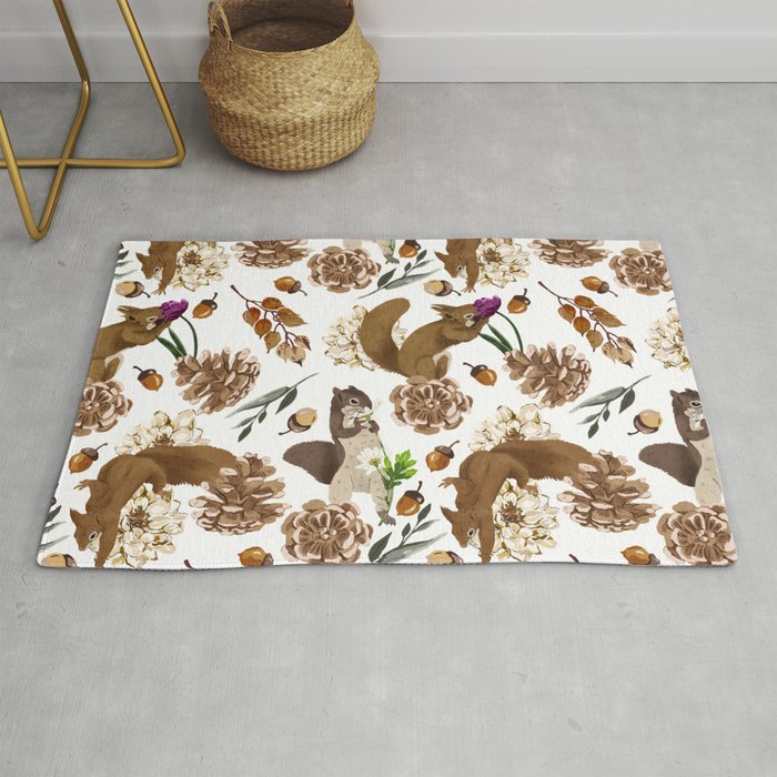 Flowering squirrel meadow Rug Gallery Image 1