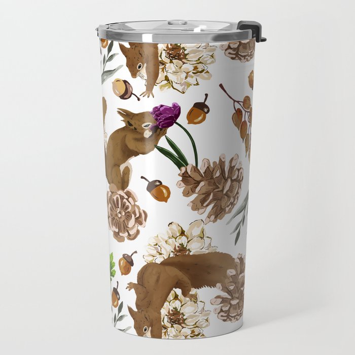 Flowering squirrel meadow Travel Mug Gallery Image 2
