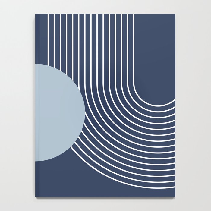 Geometric Lines in night Blue 10 (Rainbow and Sun Abstract) Notebook Gallery Image 4