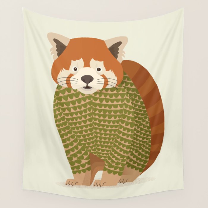 Whimsical Red Panda Wall Tapestry Gallery Image 4