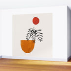 'Autumn Vine' Minimal Mid Century Abstract Shapes With Floral Plant Motif Boho Vintage Paper Collage Line Drawing Wall Mural Gallery Image 2