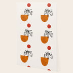 'Autumn Vine' Minimal Mid Century Abstract Shapes With Floral Plant Motif Boho Vintage Paper Collage Line Drawing Wallpaper Gallery Image 2