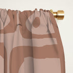 Mid Century Modern Piquet Abstract Multi Geometric Pattern in Mocha Brown Monochrome Window Curtain Gallery Image 2
