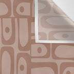 Mid Century Modern Piquet Abstract Multi Geometric Pattern in Mocha Brown Monochrome Wall Tapestry Gallery Image 3