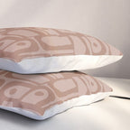Mid Century Modern Piquet Abstract Multi Geometric Pattern in Mocha Brown Monochrome Pillow Sham Gallery Image 3