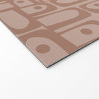 Mid Century Modern Piquet Abstract Multi Geometric Pattern in Mocha Brown Monochrome Welcome Mat Gallery Image 2