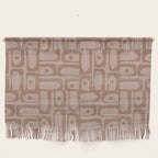 Mid Century Modern Piquet Abstract Multi Geometric Pattern in Mocha Brown Monochrome Wall Hanging Gallery Image 1