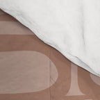 Mid Century Modern Piquet Abstract Multi Geometric Pattern in Mocha Brown Monochrome Comforter Gallery Image 4