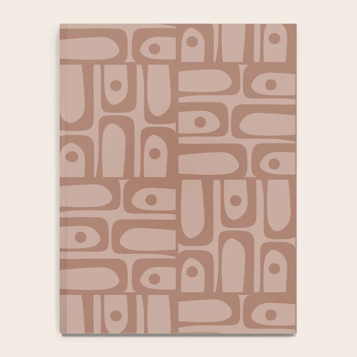 Mid Century Modern Piquet Abstract Multi Geometric Pattern in Mocha Brown Monochrome Notebook Gallery Image 4