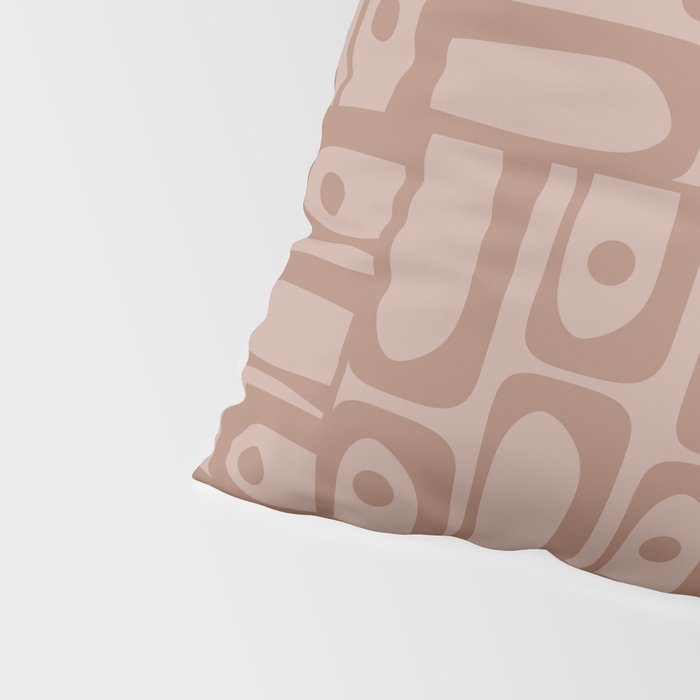 Mid Century Modern Piquet Abstract Multi Geometric Pattern in Mocha Brown Monochrome Pillow Sham Gallery Image 4