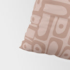 Mid Century Modern Piquet Abstract Multi Geometric Pattern in Mocha Brown Monochrome Pillow Sham Gallery Image 4