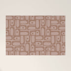 Mid Century Modern Piquet Abstract Multi Geometric Pattern in Mocha Brown Monochrome Welcome Mat Gallery Image 1