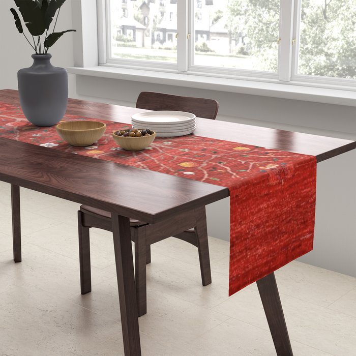 Pomegranate Tree Antique Persian Rug Pattern Table Runner Gallery Image 2