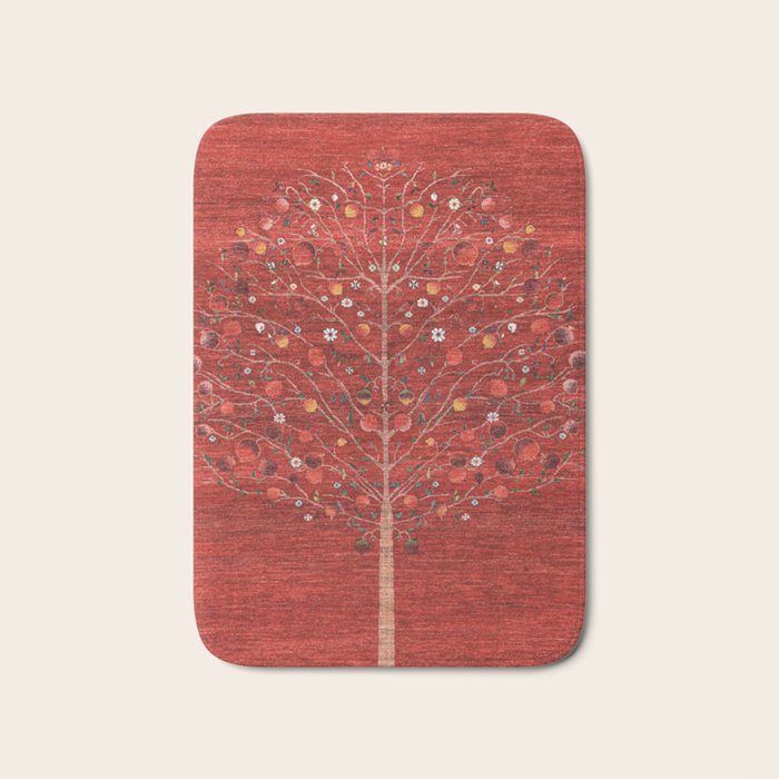 Pomegranate Tree Antique Persian Rug Pattern Bath Mat Gallery Image 1