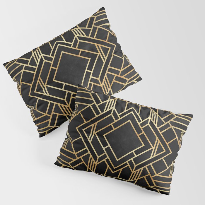 Art Deco Black Pillow Sham Gallery Image 3