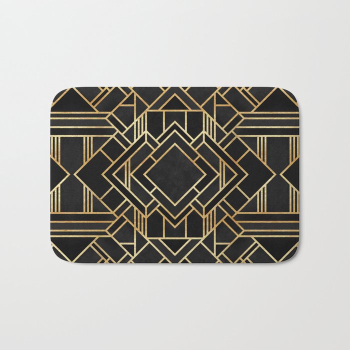 Art Deco Black Bath Mat Gallery Image 1