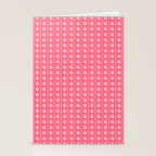 Cozy Vintage Cottage Flowers and Stripes Pattern in Pink Punch and Cream Stationery Card Gallery Image 2