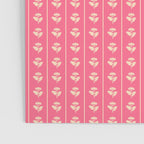 Cozy Vintage Cottage Flowers and Stripes Pattern in Pink Punch and Cream Poster Gallery Image 3