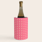 Cozy Vintage Cottage Flowers and Stripes Pattern in Pink Punch and Cream Wine Chiller Gallery Image 2