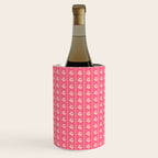 Cozy Vintage Cottage Flowers and Stripes Pattern in Pink Punch and Cream Wine Chiller Gallery Image 3