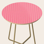 Cozy Vintage Cottage Flowers and Stripes Pattern in Pink Punch and Cream Side Table Gallery Image 2